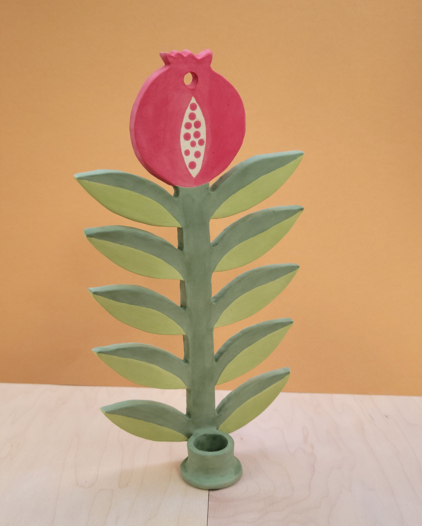 Pomegrante Candle Holder